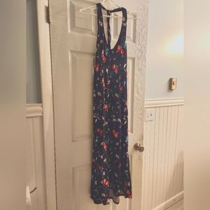 Floral Maxi Dress with Twisted Back